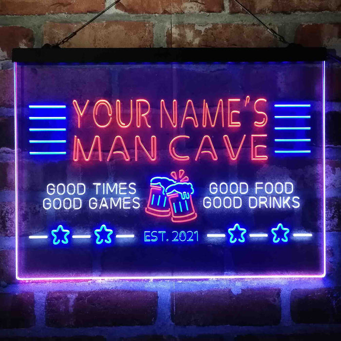Personalized Man Cave Home Bar Deluxe App-Enabled 3-Color LED Light Sign - Way Up Gifts