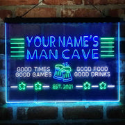 Personalized Man Cave Home Bar Deluxe App-Enabled 3-Color LED Light Sign - LED Gift Works