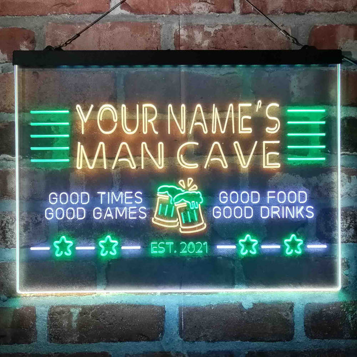 Personalized Man Cave Home Bar Deluxe App-Enabled 3-Color LED Light Sign - Way Up Gifts