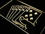 Straight Flush Poker LED Light Sign - LED Gift Works