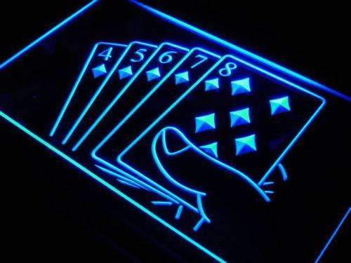 Straight Flush Poker LED Light Sign - Way Up Gifts