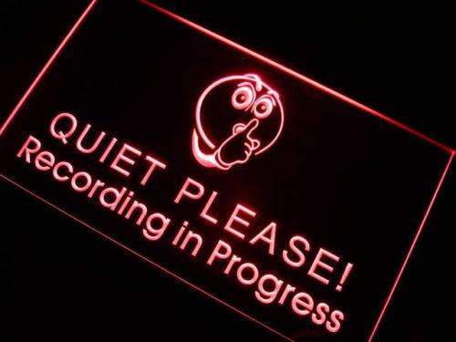 Studio Recording in Progress Quiet Please LED Light Sign - Way Up Gifts