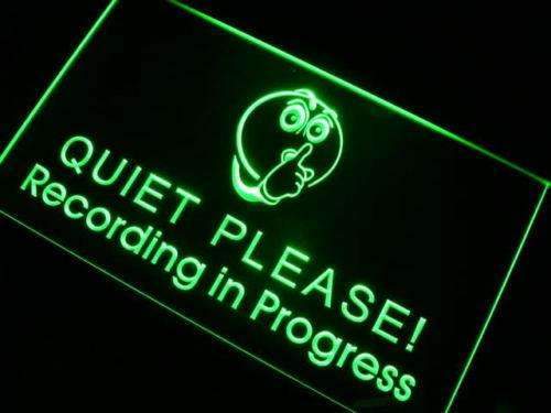 Studio Recording in Progress Quiet Please LED Light Sign - Way Up Gifts