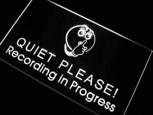 Studio Recording in Progress Quiet Please LED Light Sign - Way Up Gifts