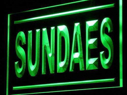 Sundaes Ice Cream Shop LED Light Sign - Way Up Gifts