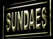 Sundaes Ice Cream Shop LED Light Sign - LED Gift Works