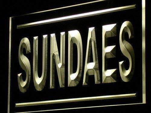 Sundaes Ice Cream Shop LED Light Sign - LED Gift Works