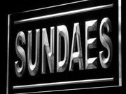 Sundaes Ice Cream Shop LED Light Sign - LED Gift Works