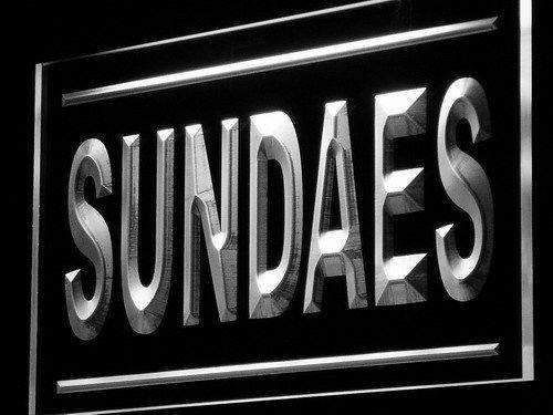 Sundaes Ice Cream Shop LED Light Sign - Way Up Gifts