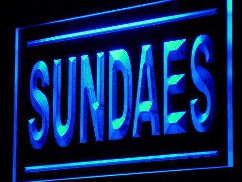 Sundaes Ice Cream Shop LED Light Sign - Way Up Gifts