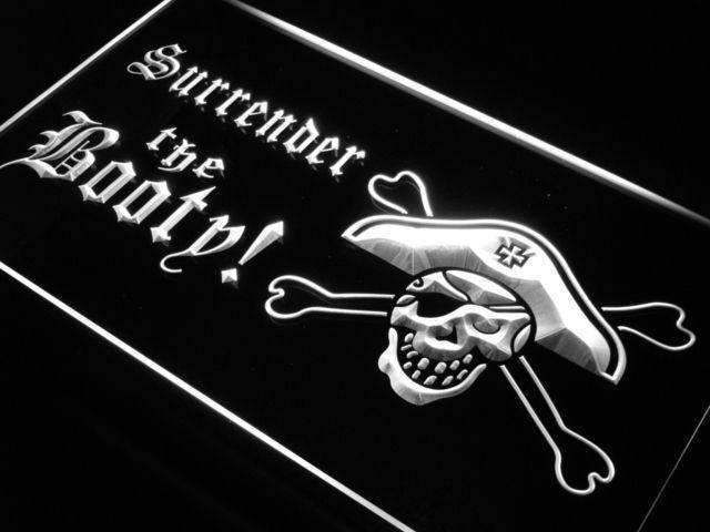Surrender the Booty Pirate LED Light Sign - Way Up Gifts