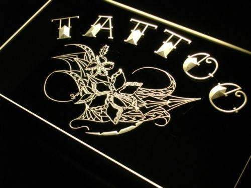 Tattoo Flower Art LED Light Sign - LED Gift Works