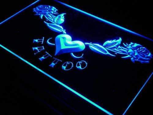 Tattoo Heart Roses LED Light Sign - LED Gift Works