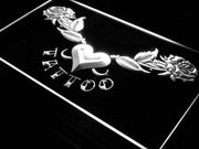 Tattoo Heart Roses LED Light Sign - LED Gift Works