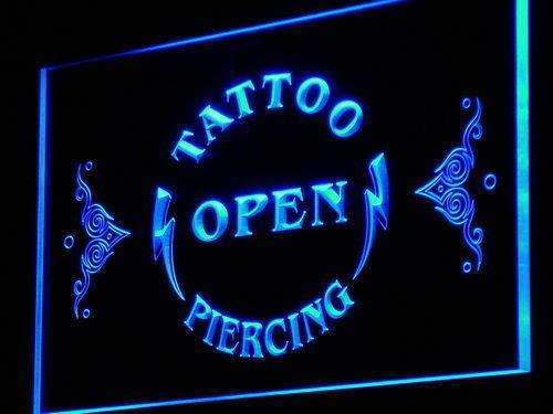 Tattoo Piercing Open LED Light Sign - LED Gift Works