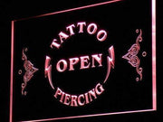 Tattoo Piercing Open LED Light Sign - LED Gift Works