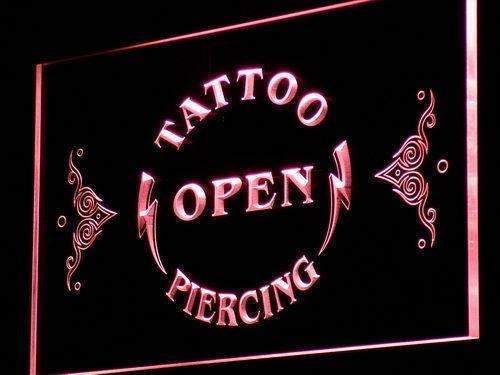 Tattoo Piercing Open LED Light Sign - LED Gift Works