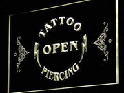 Tattoo Piercing Open LED Light Sign - LED Gift Works