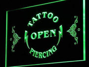 Tattoo Piercing Open LED Light Sign - LED Gift Works
