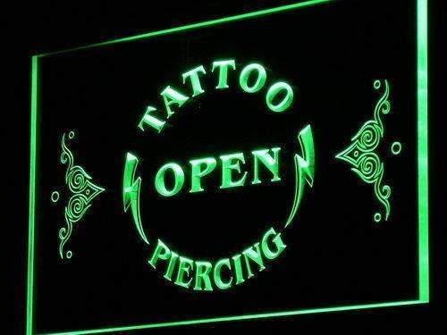 Tattoo Piercing Open LED Light Sign - LED Gift Works