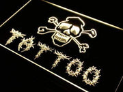Tattoo Shop Skull Crossbones LED Light Sign - LED Gift Works