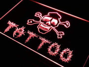 Tattoo Shop Skull Crossbones LED Light Sign - LED Gift Works