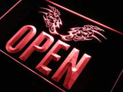 Tattoo Skulls Open LED Light Sign - LED Gift Works