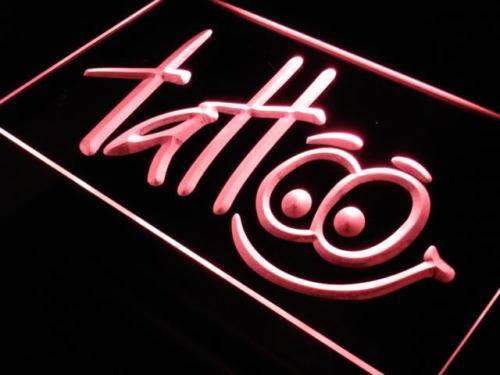Tattoo Smiley Face LED Light Sign - LED Gift Works