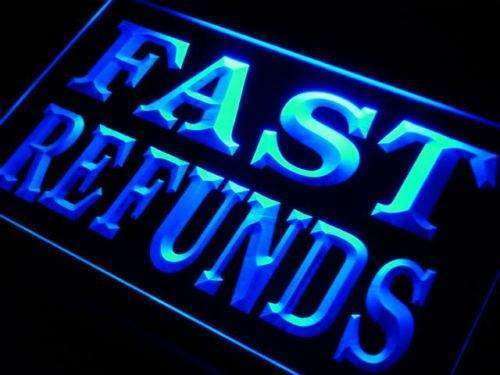 Tax Services Fast Refunds LED Light Sign - LED Gift Works