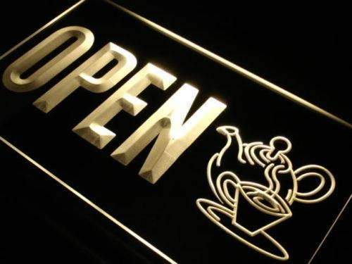 Tea Shop Open LED Light Sign - LED Gift Works
