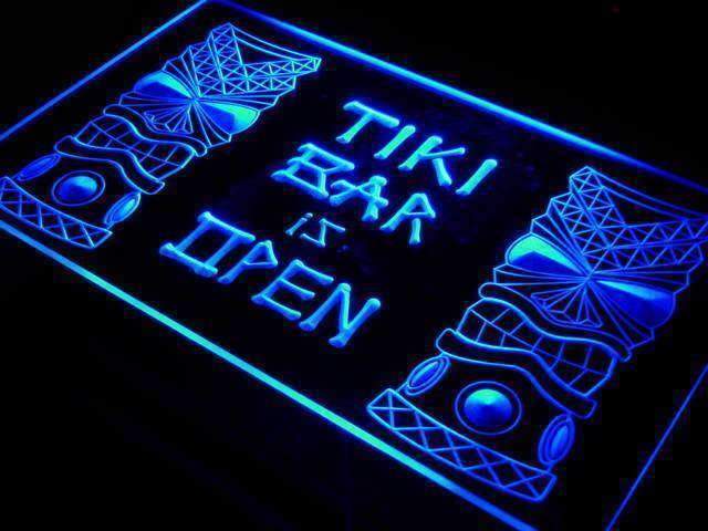 Tiki Bar is Open LED Light Sign - LED Gift Works