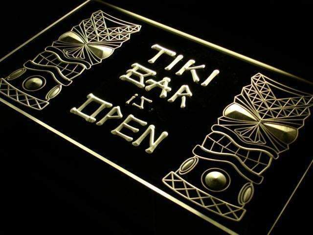 Tiki Bar is Open LED Light Sign - LED Gift Works