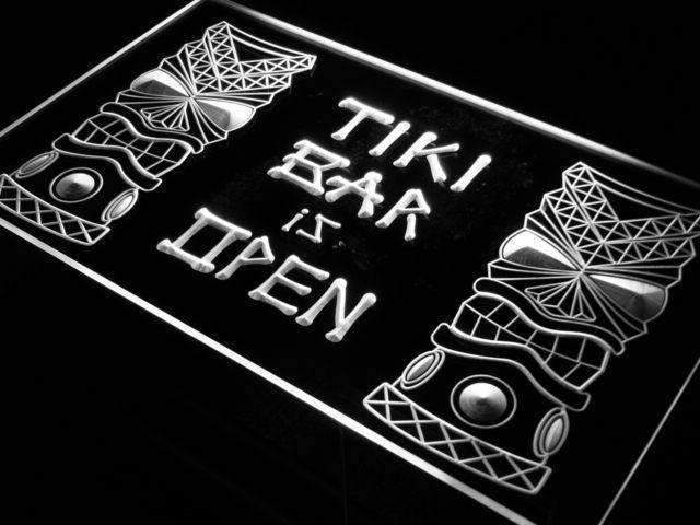 Tiki Bar is Open LED Light Sign - LED Gift Works