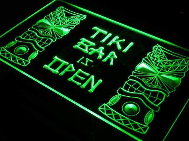 Tiki Bar is Open LED Light Sign - LED Gift Works