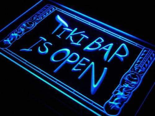 Tiki Bar Open Decor LED Light Sign - Way Up Gifts