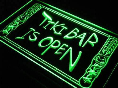 Tiki Bar Open Decor LED Light Sign - Way Up Gifts