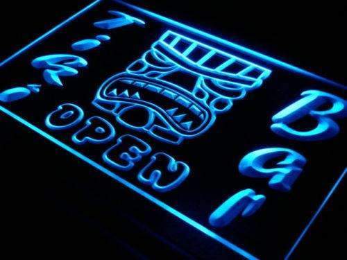 Tiki Mask Bar Open LED Light Sign - LED Gift Works