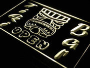 Tiki Mask Bar Open LED Light Sign - LED Gift Works