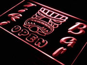 Tiki Mask Bar Open LED Light Sign - LED Gift Works