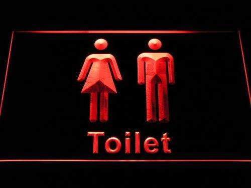 Unisex Toilet Restroom LED Light Sign - LED Gift Works