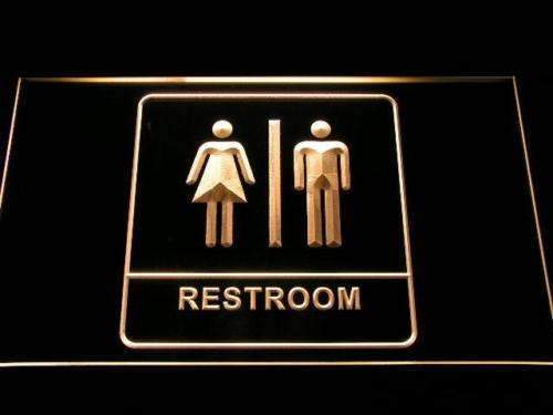 Unisex Washroom Restroom LED Light Sign - LED Gift Works