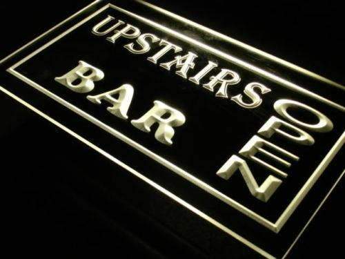Upstairs Bar Open LED Light Sign - LED Gift Works