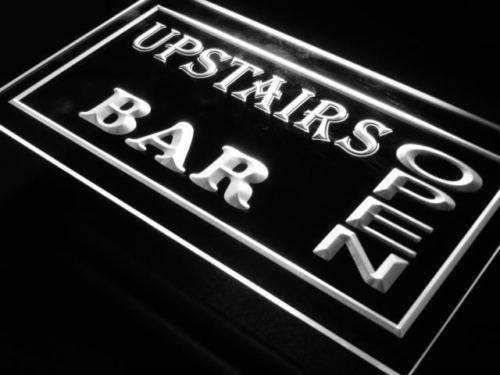 Upstairs Bar Open LED Light Sign - LED Gift Works