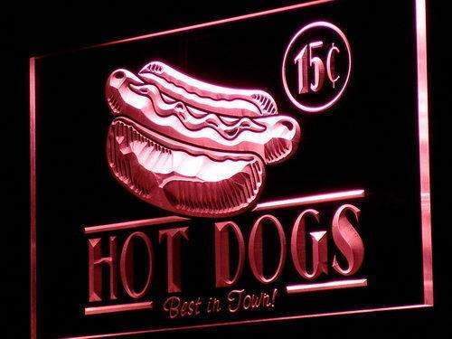 Vintage Hot Dogs LED Light Sign - LED Gift Works