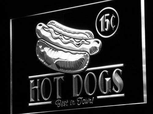 Vintage Hot Dogs LED Light Sign - LED Gift Works