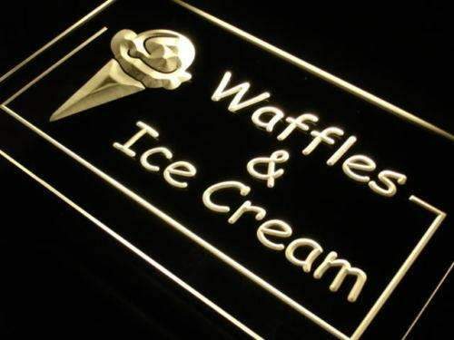 Waffles Ice Cream LED Light Sign - LED Gift Works