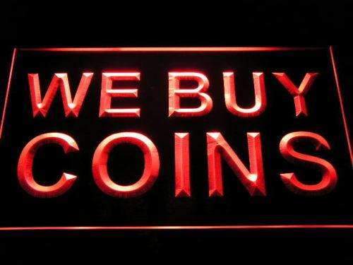 We Buy Coins LED Light Sign - LED Gift Works