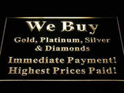 We Buy Gold Platinum Silver Diamonds LED Light Sign - LED Gift Works