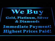 We Buy Gold Platinum Silver Diamonds LED Light Sign - LED Gift Works