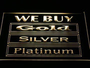 We Buy Gold Silver Platinum LED Light Sign - LED Gift Works